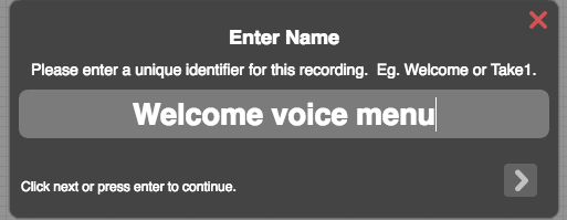 The name of the Voice Menu 